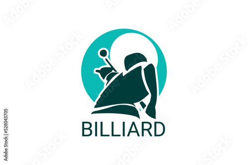 billiard sport vector line icon. playing billiard. sport pictogram, vector illustration.
