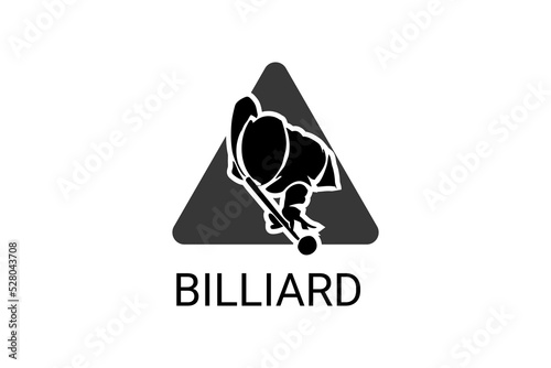 billiard sport vector line icon. playing billiard. sport pictogram, vector illustration.