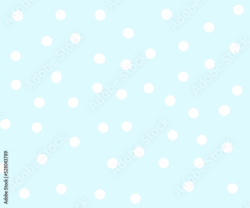 Polka, Turquoise background, Hand-drawn illustration, white dots texture