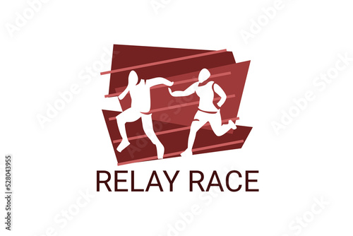 Relay race sport vector line icon. practice relay race. sport pictogram, vector illustration.