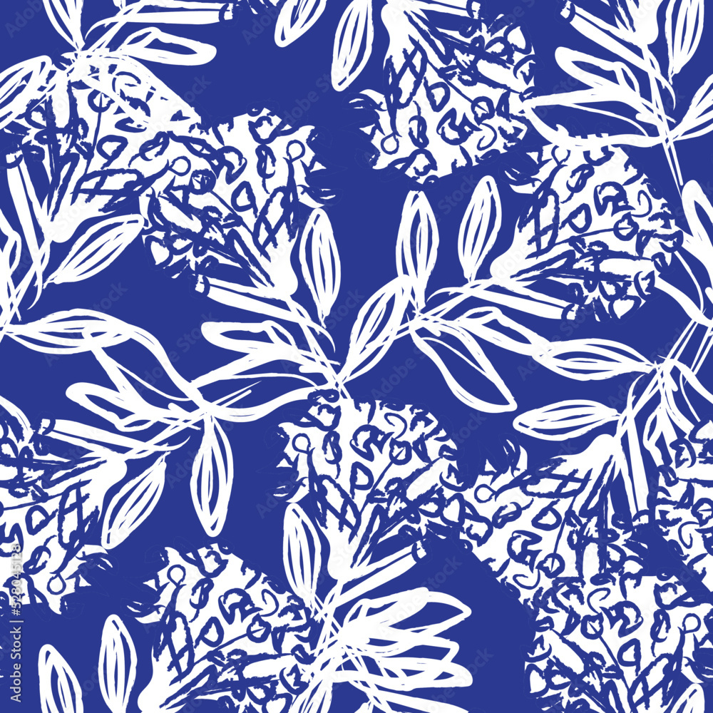 Floral Brush strokes Seamless Pattern Design Floral Brush strokes Seamless Pattern Design