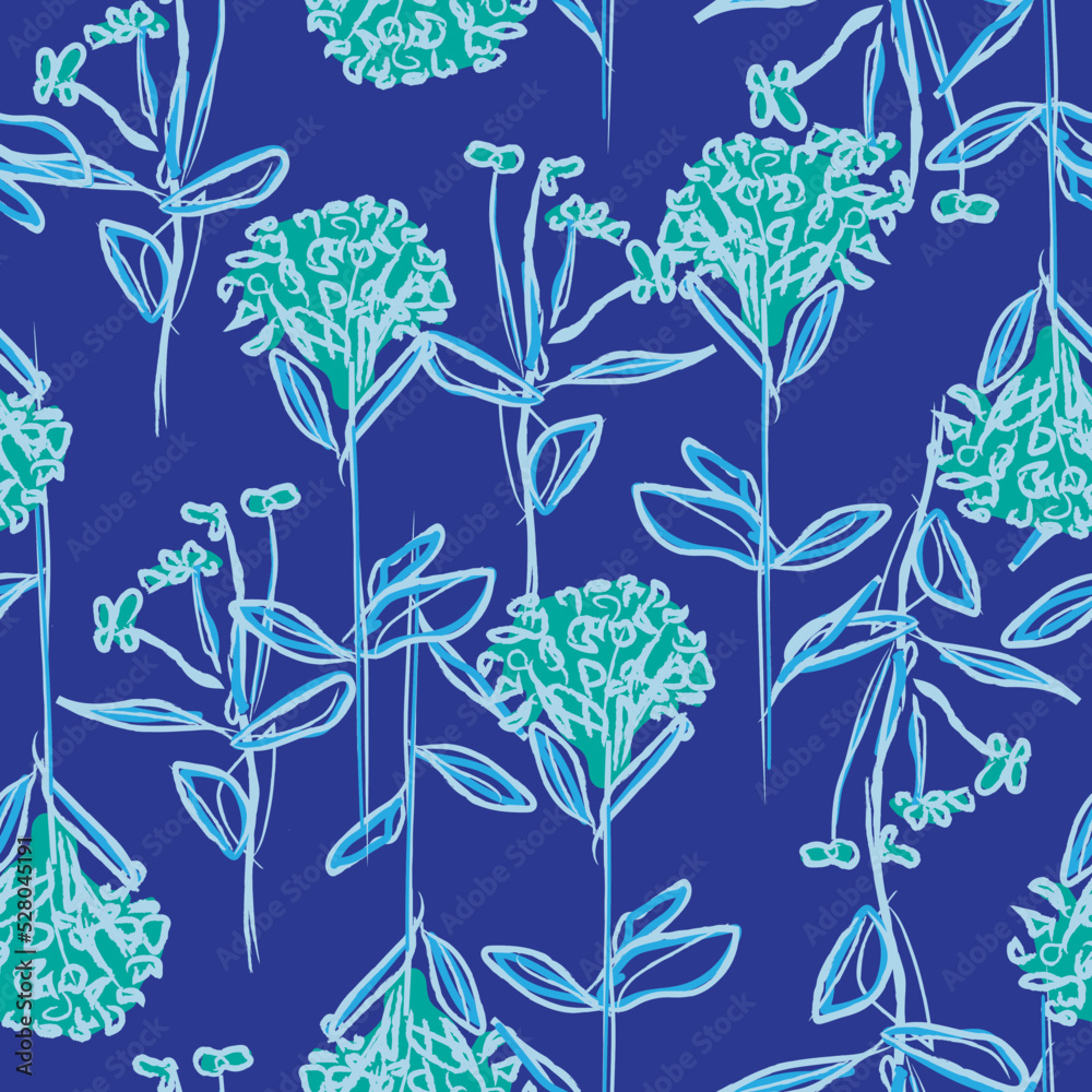 Floral Brush strokes Seamless Pattern Design Floral Brush strokes Seamless Pattern Design