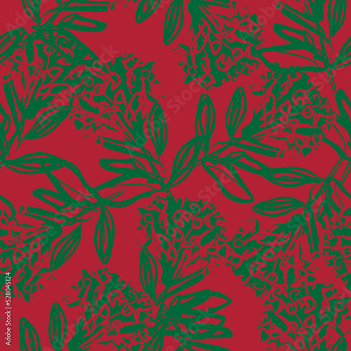 Floral Brush strokes Seamless Pattern Design