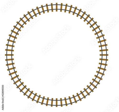 Rail road isolated top view. vector