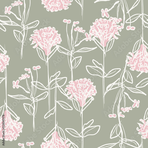 Floral Brush strokes Seamless Pattern Design