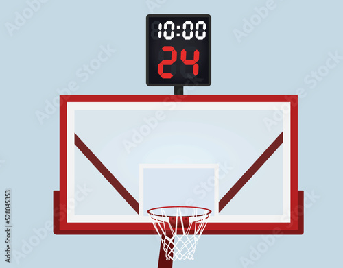 Basketball post with remaining time. vector