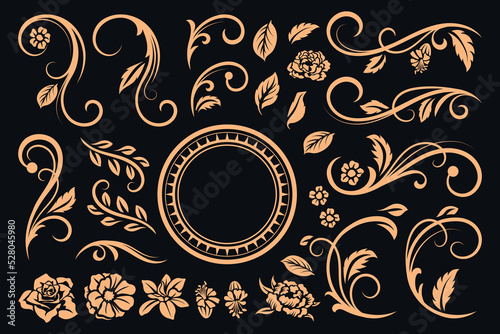 Vintage gold beautiful decorative element vector