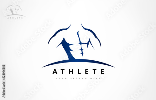 Torso athlete logo vector. Gym design.
