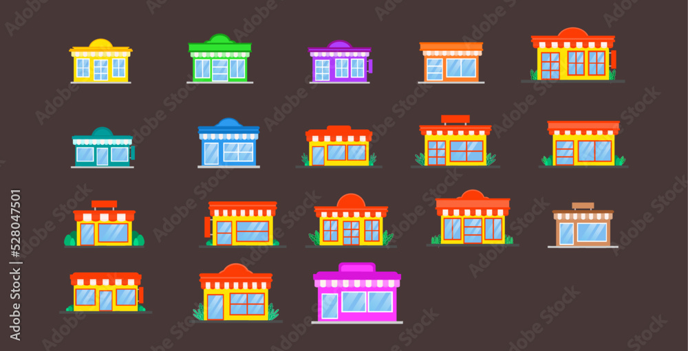 store icon in different style vector illustration store icon in different style vector illustration