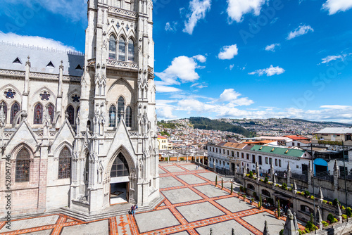 street view of quito old town, ecuador