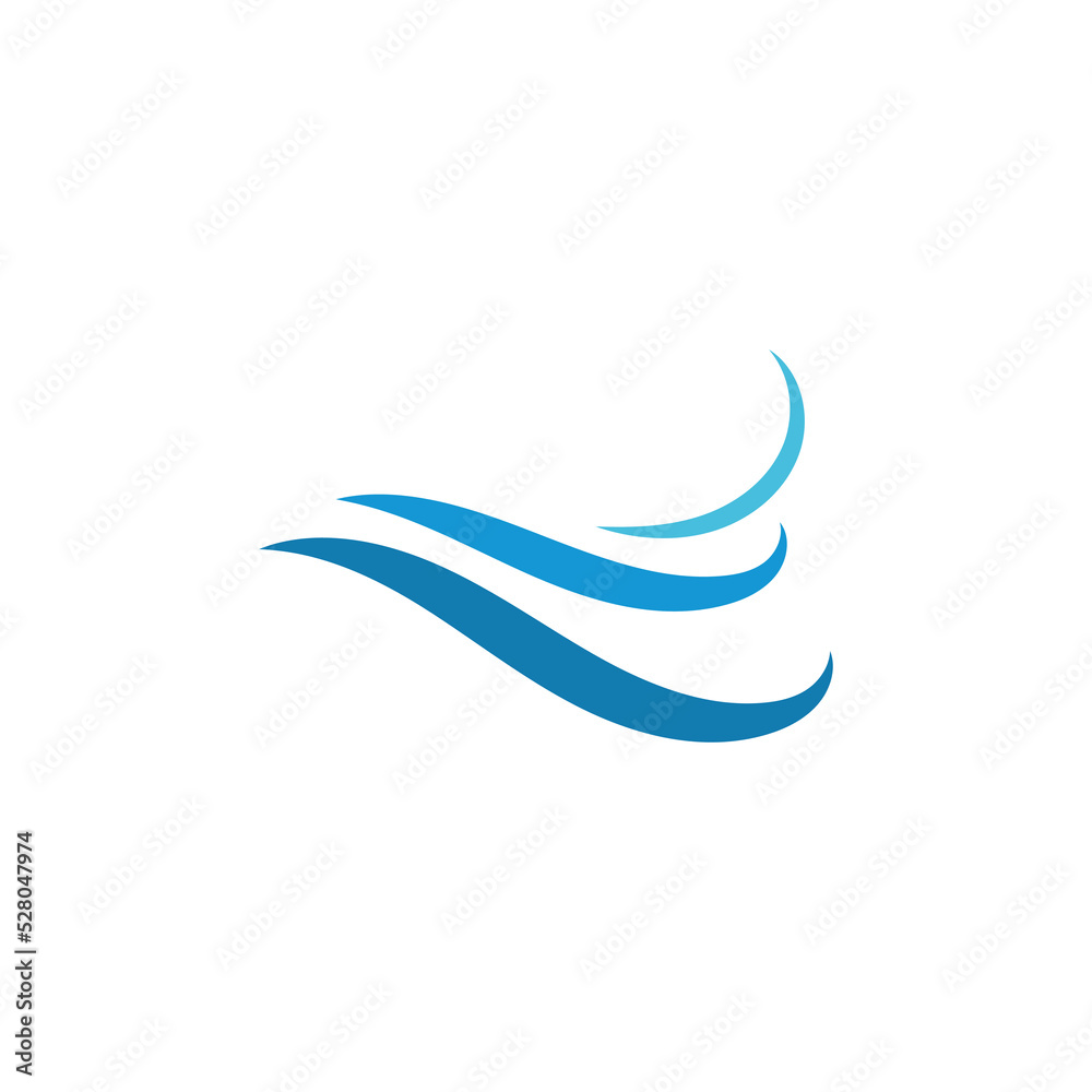 wave beach logo design vector illustration template
