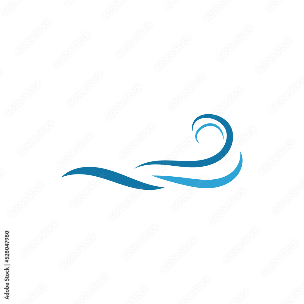 wave beach logo design vector illustration template