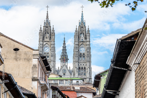 street view of quito old town, ecuador