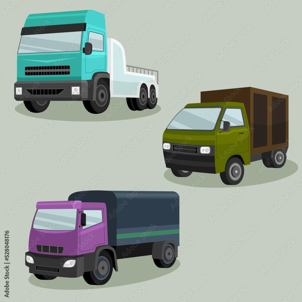 Fototapeta premium set of trucks