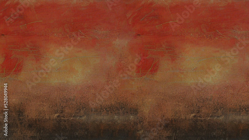 Canvastavla Abstract grunge color dark orange background watercolor ink texture for backgrou