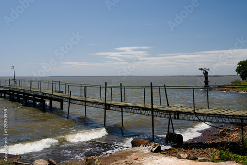 Pier by the the Parana River, Ombu Chico, Province of Misiones, Argentina photo