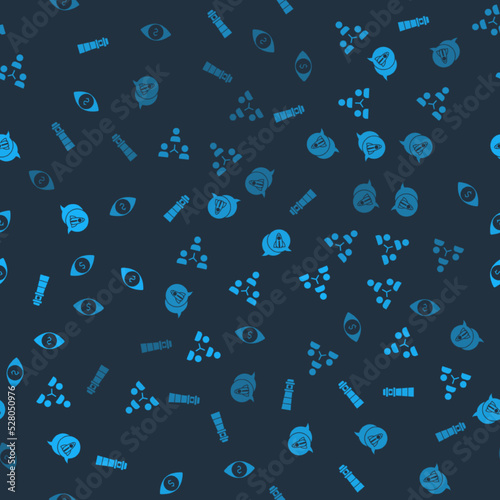 Set Lighthouse, Project team base, Startup project concept and Eye with dollar on seamless pattern. Vector