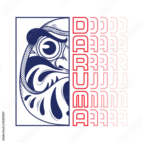 Japanese Illustration style daruma doll