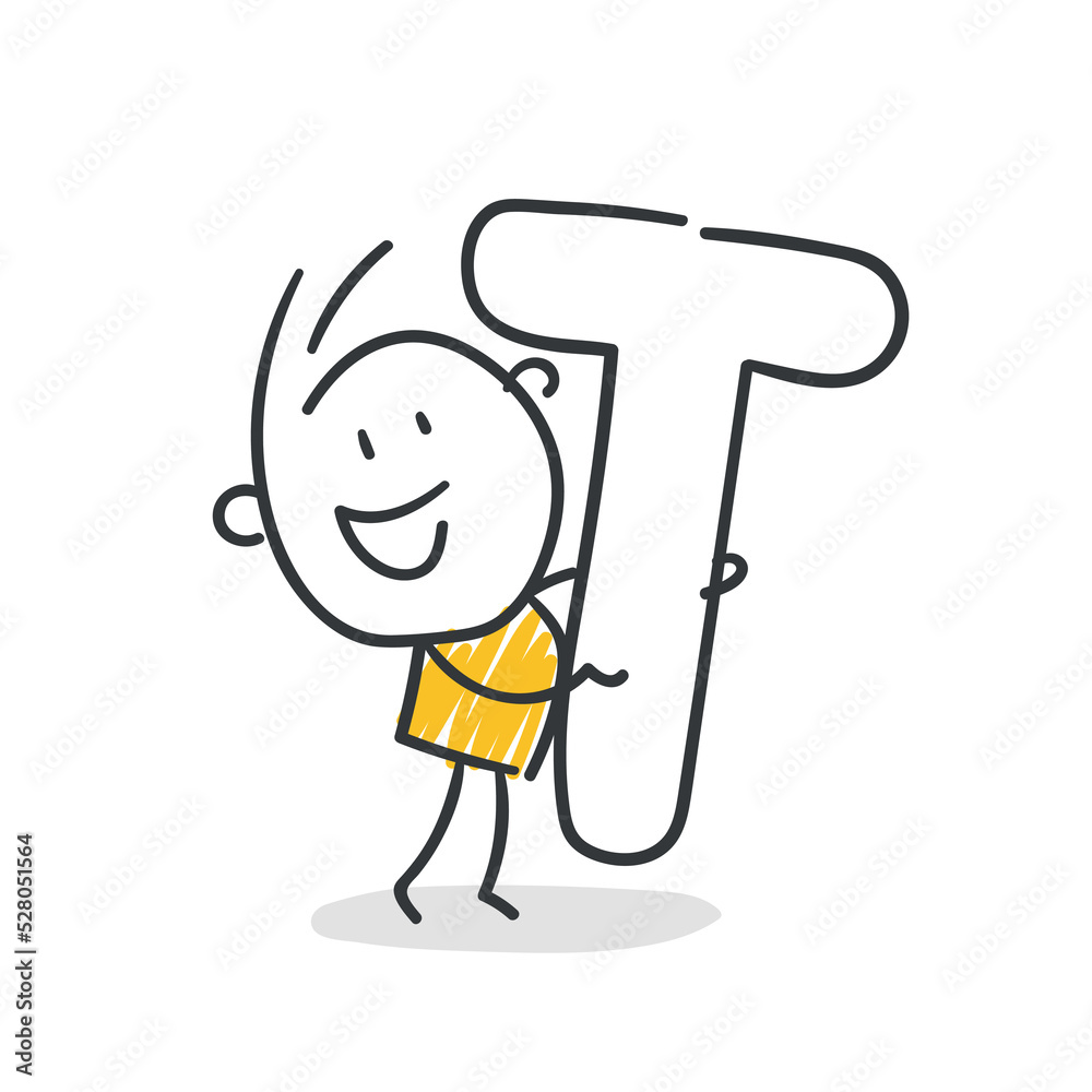 Strichfiguren / Strichmännchen: Buchstabe T. (Nr. 771) Strichfiguren / Strichmännchen: Buchstabe T. (Nr. 771)