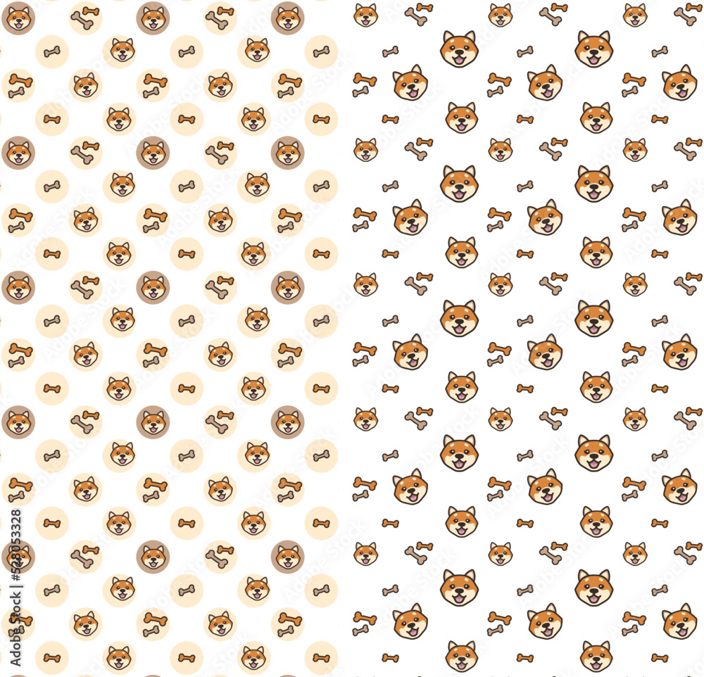Seamless shiba pattern, for cards, logo, branding, invitations, t-shirts. Shiba Inu Seamless shiba pattern, for cards, logo, branding, invitations, t-shirts. Shiba Inu