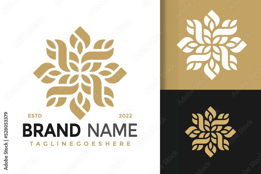 Elegant Flower Bloom Logo Design, brand identity logos vector, modern logo, Logo Designs Vector Illustration Template
