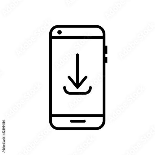 download to mobile phone, smartphone - vector icon