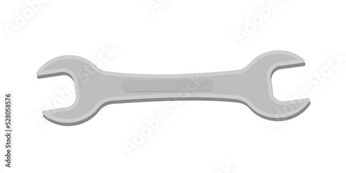 Vector flat illustration wrench grey isolated on white. Wrench icon in vector format. Wrench symbol in simple form. Cartoon wrench