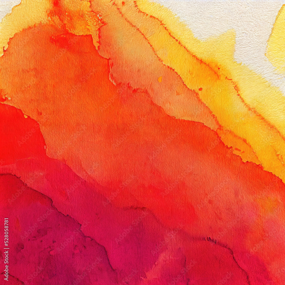 Watercolor background illustration texture red with orange.
