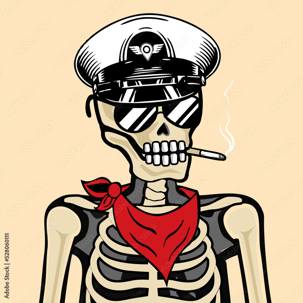 Skull Art, action figure of Skull with different fashion property used possed on colorfull background Skull Art, action figure of Skull with different fashion property used possed on colorfull background