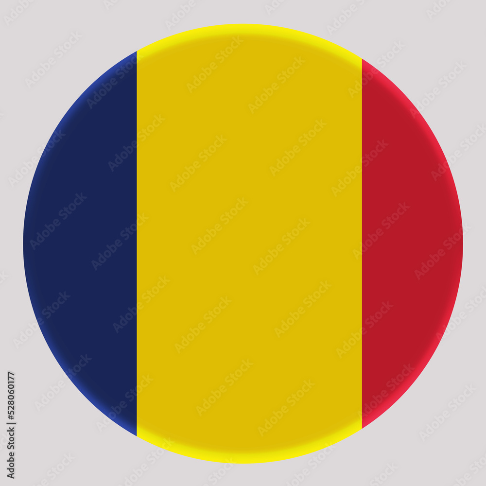 Fototapeta premium 3D Flag of Chad on a avatar circle background.