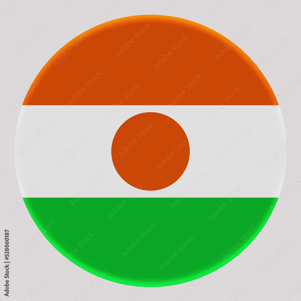 Fototapeta premium 3D Flag of Niger on a avatar circle background.