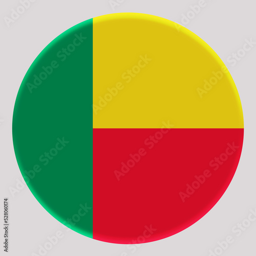 Free Download 3D Flag of Benin on a avatar circle background. - GFXLoad