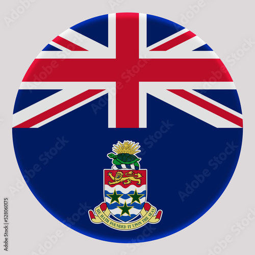 3D Flag of Cayman Islands on a avatar circle background.