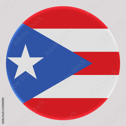 3D Flag of Puerto Rico on a avatar circle background.