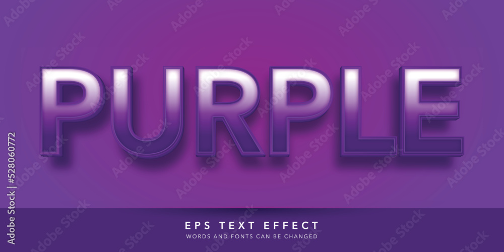 purple 3d editable text effect