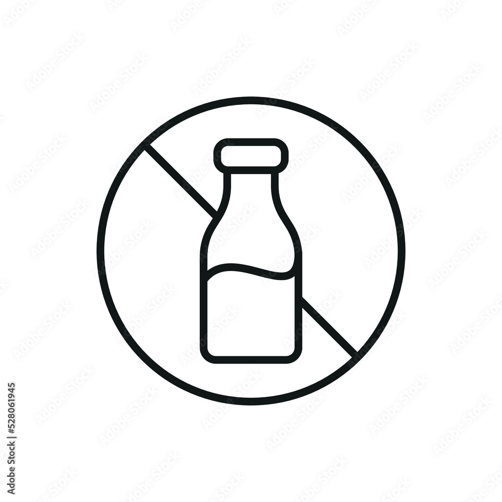 Lactose free icon - Editable stroke Lactose free icon - Editable stroke