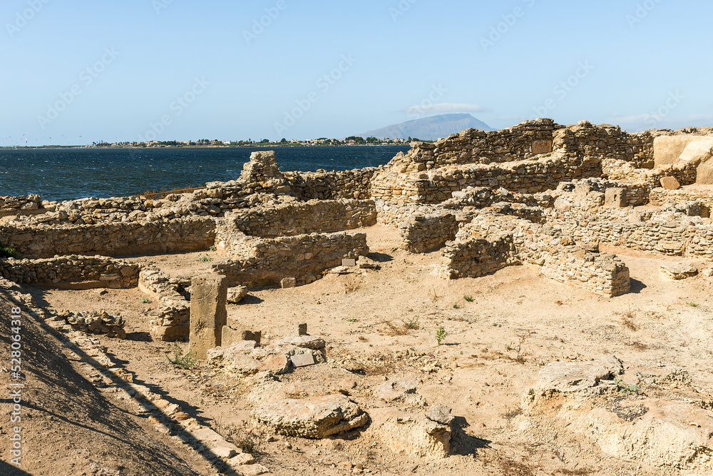 Panoramic Sights of The Southern Boudary of Tofet ( Limite Meridionale del Tofet) in Province of Trapani, Marsala, Italy.