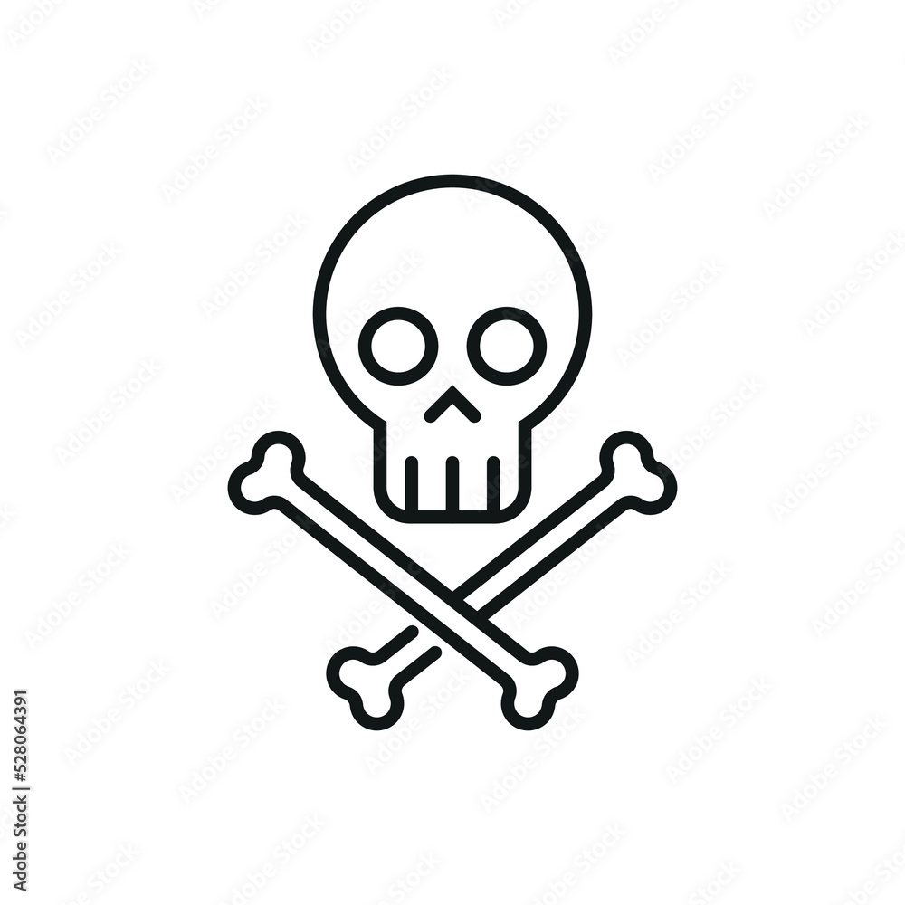 Skull and crossbones icon - Editable stroke Skull and crossbones icon - Editable stroke