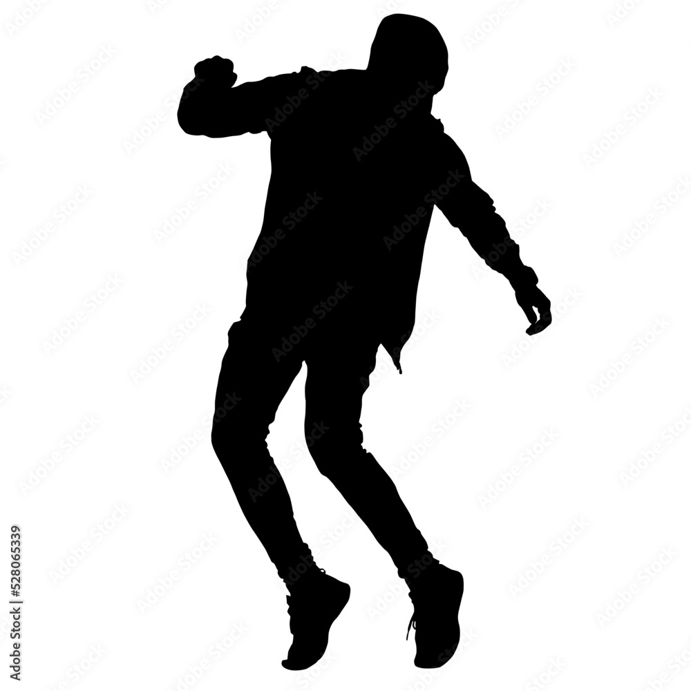 silhouette of a male the dance position 