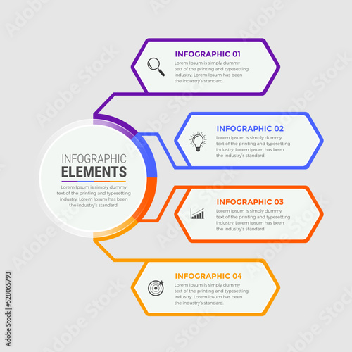 Business infographic template design icons 4 options or steps