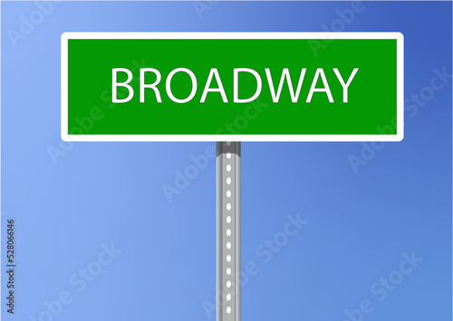 Vector Road Sign-Broadway, Manhattan, New York, United States	