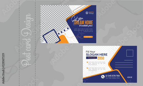 real estate Post card design template