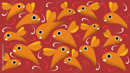 red and yellow butterfly fish vector art