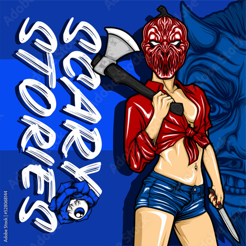 illustration scary stories for cover