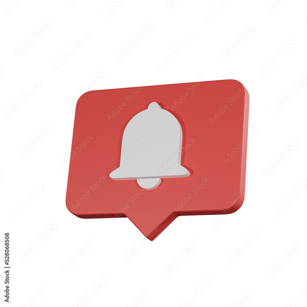 3D rendering notification icon on bubble. Digital sign with 3D illustration. 3D rendering notification icon on bubble. Digital sign with 3D illustration.