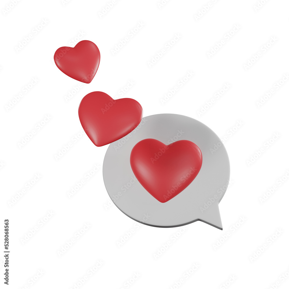 Love, like social media notification in speech bubble icon. Love, like social media notification in speech bubble icon.