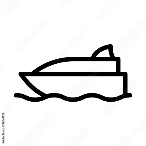 speedboat line icon illustration vector graphic 