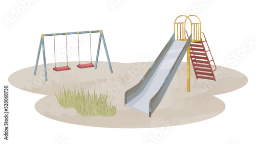 寂れた公園のイラスト