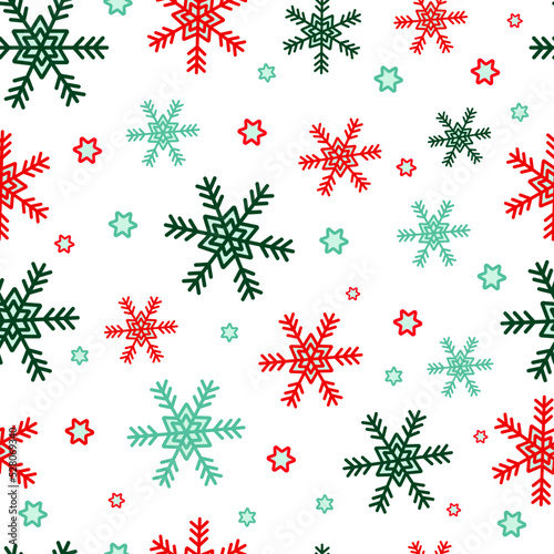 New Year seamless pattern with snowflakes. The theme of the new year and Christmas.