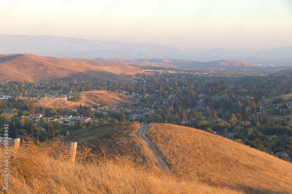 A hilltop overlook of San Ramon Valley in Northern California